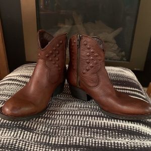 Born Riveted Cowboy Booties 7.5